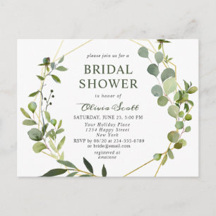 Modern Eucalyptus Bridal Shower Invitation Card