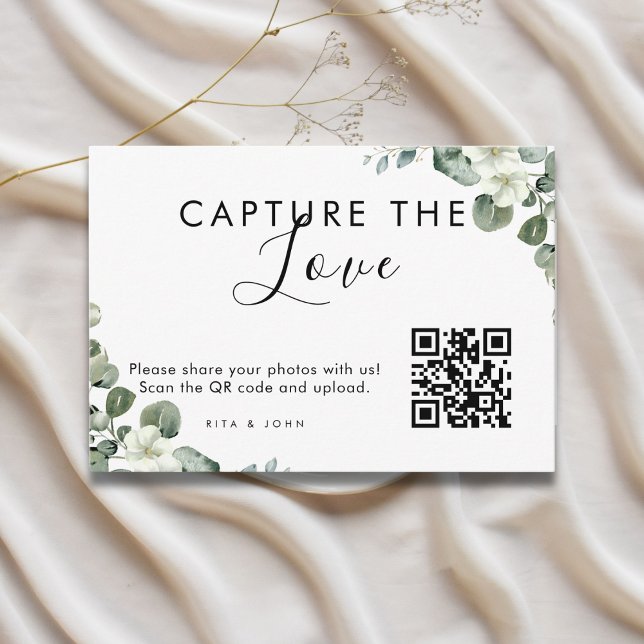 Modern Eucalyptus Capture The Love QR code  Enclosure Card (Creator Uploaded)