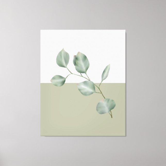 Modern Eucalyptus Colorblock Quad Panels Canvas Print (Front)