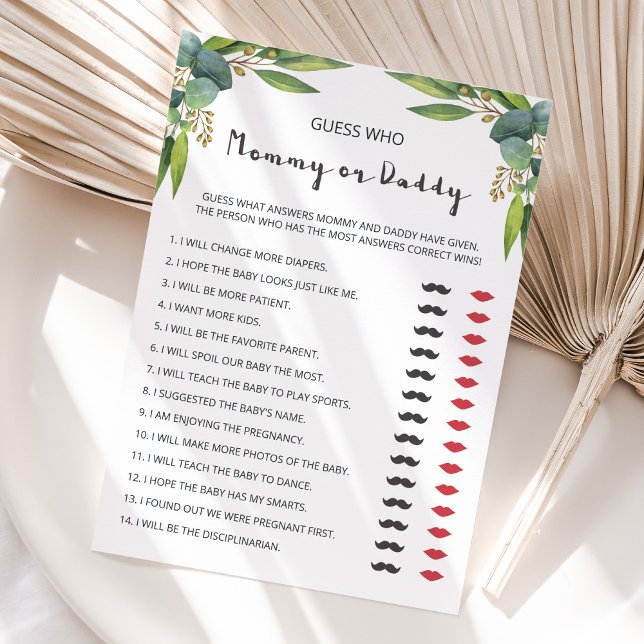 Modern Eucalyptus Couples Shower Mummy or Daddy (Creator Uploaded)