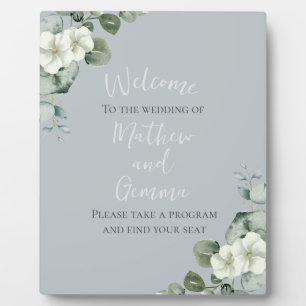 Modern Eucalyptus Design Wedding Sign Plaque