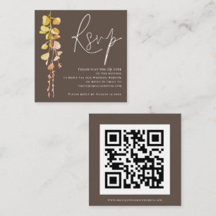 Modern Eucalyptus Earthy Tone QR Code Wedding RSVP Enclosure Card