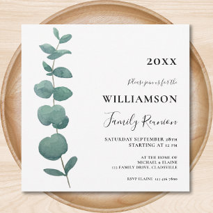 Modern Eucalyptus Family Reunion Invitation