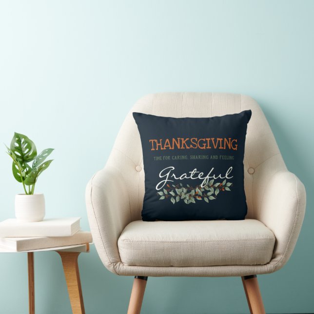 Modern Eucalyptus Feeling Grateful Thanksgiving  Cushion (Chair)