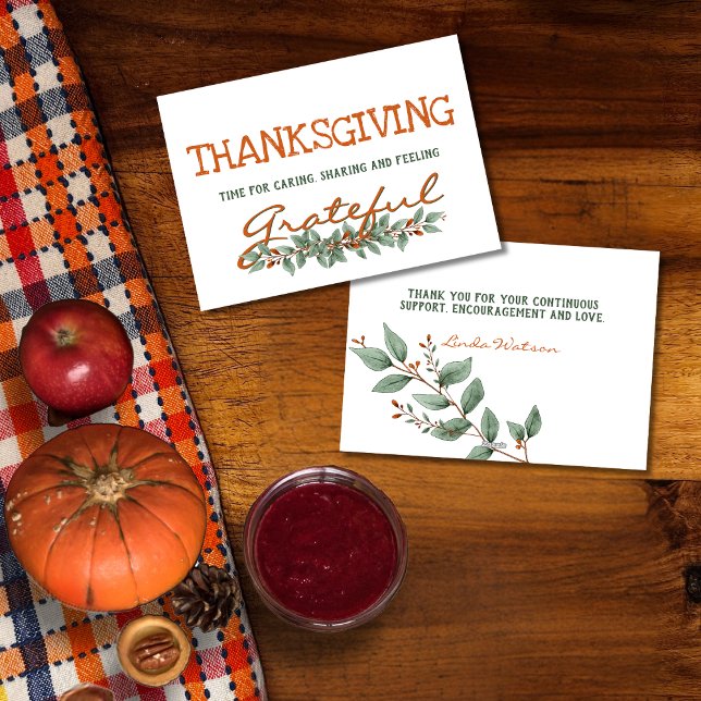 Modern Eucalyptus |Feeling Grateful |Thanksgiving  Holiday Card (Creator Uploaded)