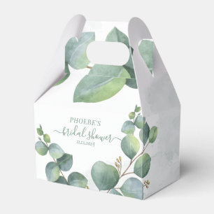 Modern Eucalyptus Floral Botanical Bridal Shower Favour Box