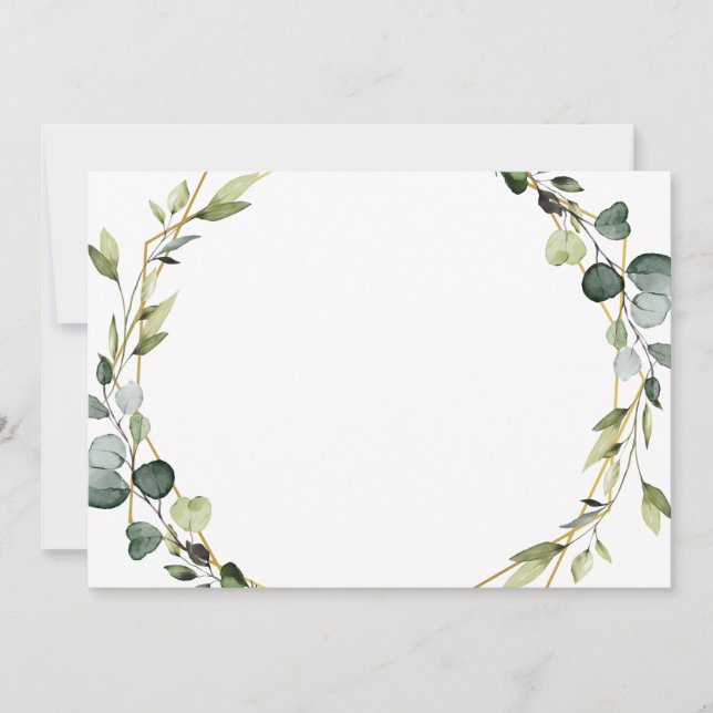 Modern Eucalyptus Foliage Wreath Frame Boho Card (Front)