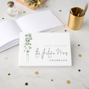 Modern Eucalyptus Future Mrs Bridal Shower Guest Book
