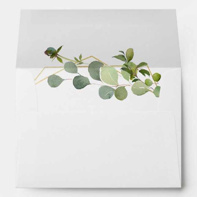 Modern Eucalyptus Geometric Frame for 5x7 card Envelope (Back (Bottom))