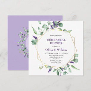 Modern Eucalyptus Geometric Frame REHEARSAL DINNER Invitation