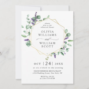 Modern Eucalyptus Geometric Frame REHEARSAL DINNER Invitation