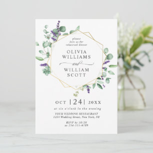 Modern Eucalyptus Geometric Frame REHEARSAL DINNER Invitation