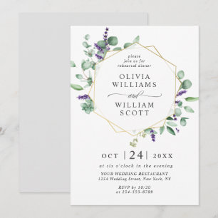 Modern Eucalyptus Geometric Frame REHEARSAL DINNER Invitation