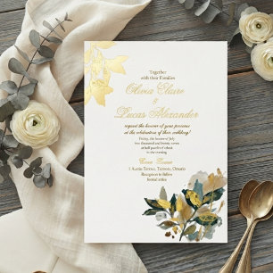 Modern Eucalyptus Gold Foil Botanical Watercolor