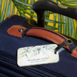 Modern Eucalyptus Greenery Elegant Business Luggage Tag<br><div class="desc">Elegant business luggage tag featuring eucalyptus leaves and greenery with a hint of blue and speckles of faux gold glitter at the top,  over a pastel watercolor wash.  This simple,  rustic design is great for a gardener or landscape professional.</div>
