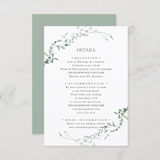 Modern Eucalyptus Greenery Elegant Garden Wedding Enclosure Card (Creator Uploaded)