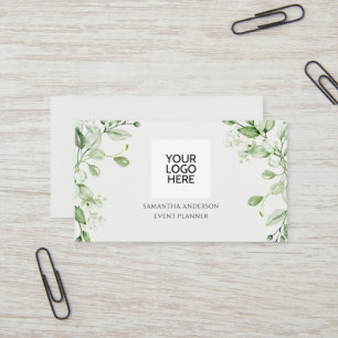 Modern Eucalyptus Greenery Event Planner Business Card