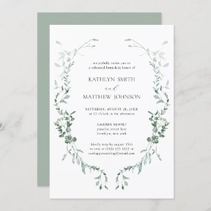 Modern Eucalyptus Greenery Garden Rehearsal Brunch Invitation