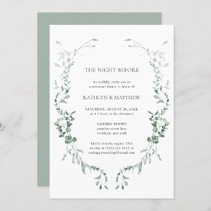 Modern Eucalyptus Greenery Garden The Night Before Invitation