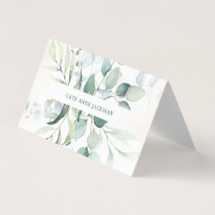 Modern Eucalyptus Greenery QR Code Elegant Business Card