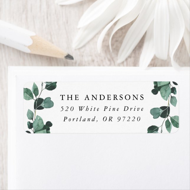 Modern Eucalyptus Greenery Return Address (Insitu)