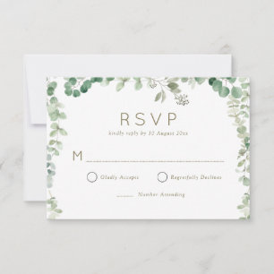 modern eucalyptus greenery RSVP card