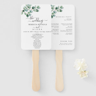 Modern Eucalyptus Greenery Wedding Hand Fan