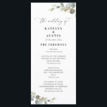 modern eucalyptus greenery wedding program programme<br><div class="desc">watercolor eucalyptus greenery with an elegant frame . You can personalise the text and colours on this wedding program template.</div>