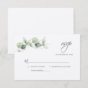 Modern Eucalyptus Greenery Wedding RSVP Card
