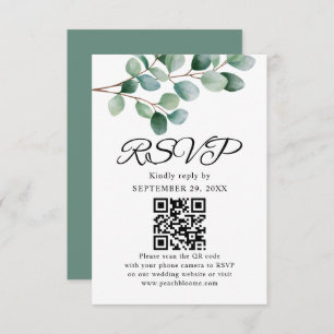 Modern Eucalyptus Greenery Wedding RSVP Card