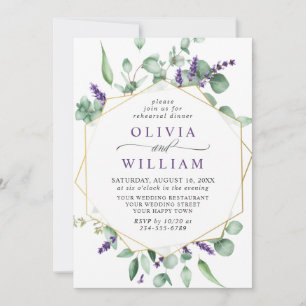 Modern Eucalyptus Lavender  REHEARSAL DINNER Invitation