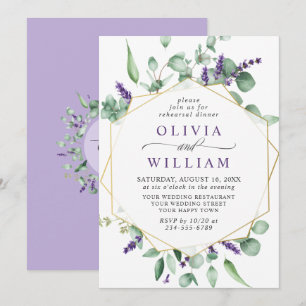 Modern Eucalyptus Lavender  REHEARSAL DINNER Invitation