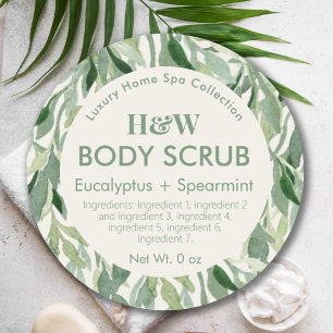 Modern Eucalyptus Leaves Botanical Product Label