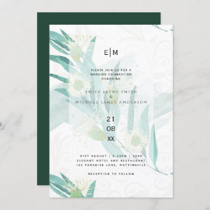 Modern Eucalyptus Leaves Greenery Wedding Invites