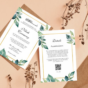 Modern Eucalyptus Leaves QR code Details Invitation