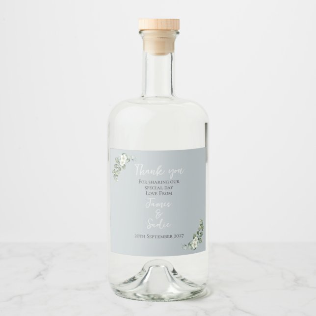 Modern Eucalyptus  Liquor Bottle Label (Front)