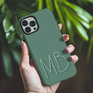 Modern Eucalyptus Monogram Initials Contemporary iPhone 16 Pro Max Case