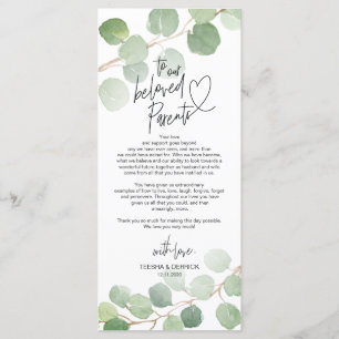 Modern eucalyptus Place Setting Thank You Card