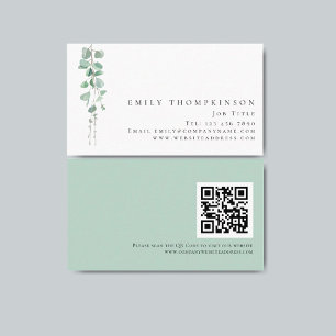 Modern Eucalyptus QR Code Any Profession Business Card