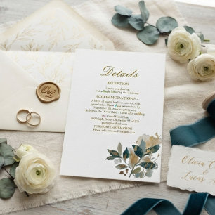 Modern Eucalyptus Sage Botanical Garden Gold Foil Enclosure Card