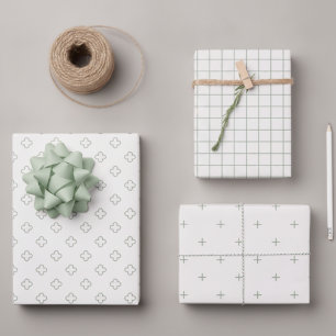 Modern Eucalyptus Sage Gift Wrap Coordinated Set