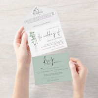 Modern Eucalyptus Script Wedding