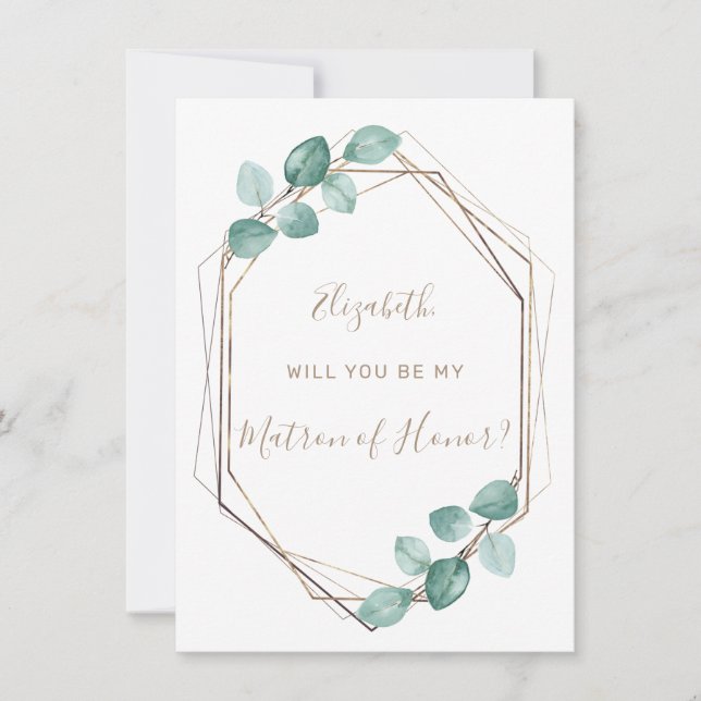 Modern Eucalyptus Watercolor Coffee Script Wedding Invitation (Front)