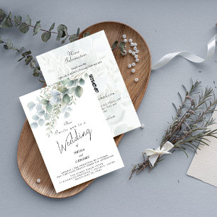 Modern Eucalyptus Watercolor Wedding Invitation