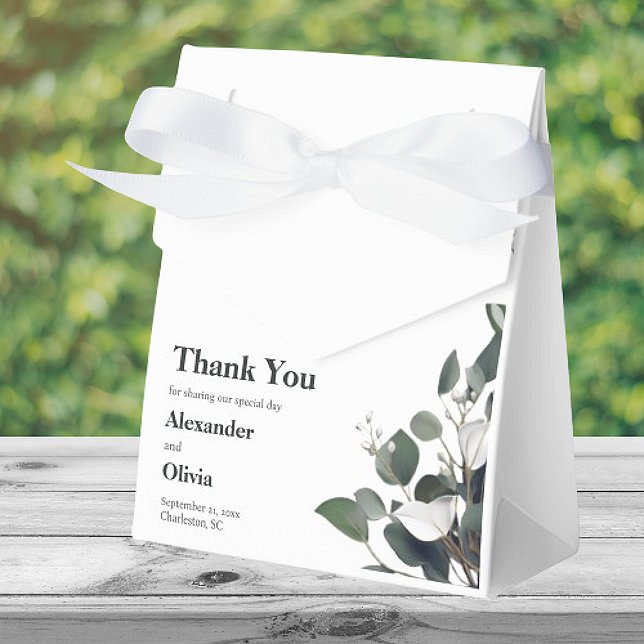 Modern Eucalyptus Wedding Favour Box (Modern Eucalyptus Wedding Favor Boxes)