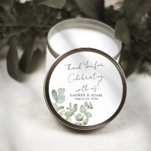 Modern Eucalyptus Wedding Favour Classic Round Sticker