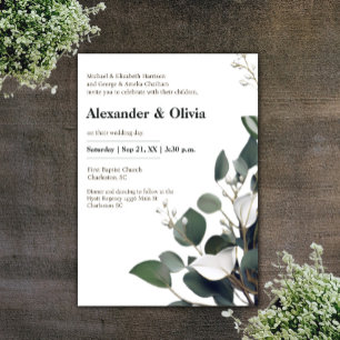 Modern Eucalyptus Wedding Invitation