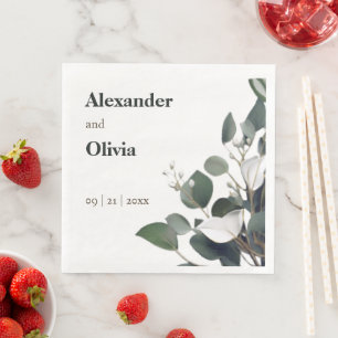 Modern Eucalyptus Wedding Napkin