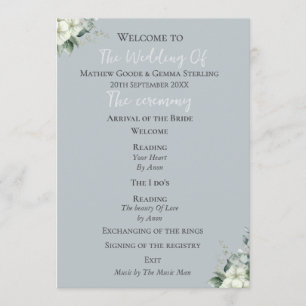 Modern Eucalyptus Wedding Program Programme