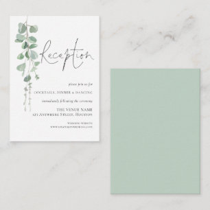 Modern Eucalyptus Wedding Reception  Enclosure Card